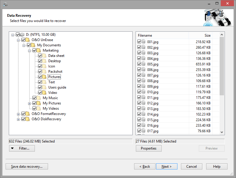 Select files to preview