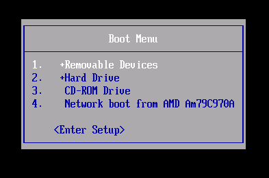 Examples for the boot menu
