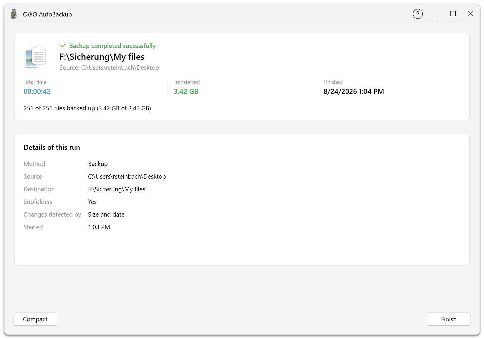 O&O AutoBackup 8 Screenshot 4