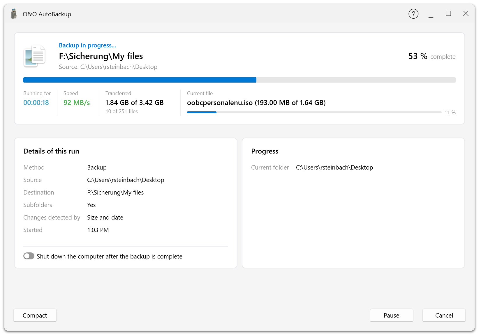 O&O AutoBackup 8 Screenshot 3