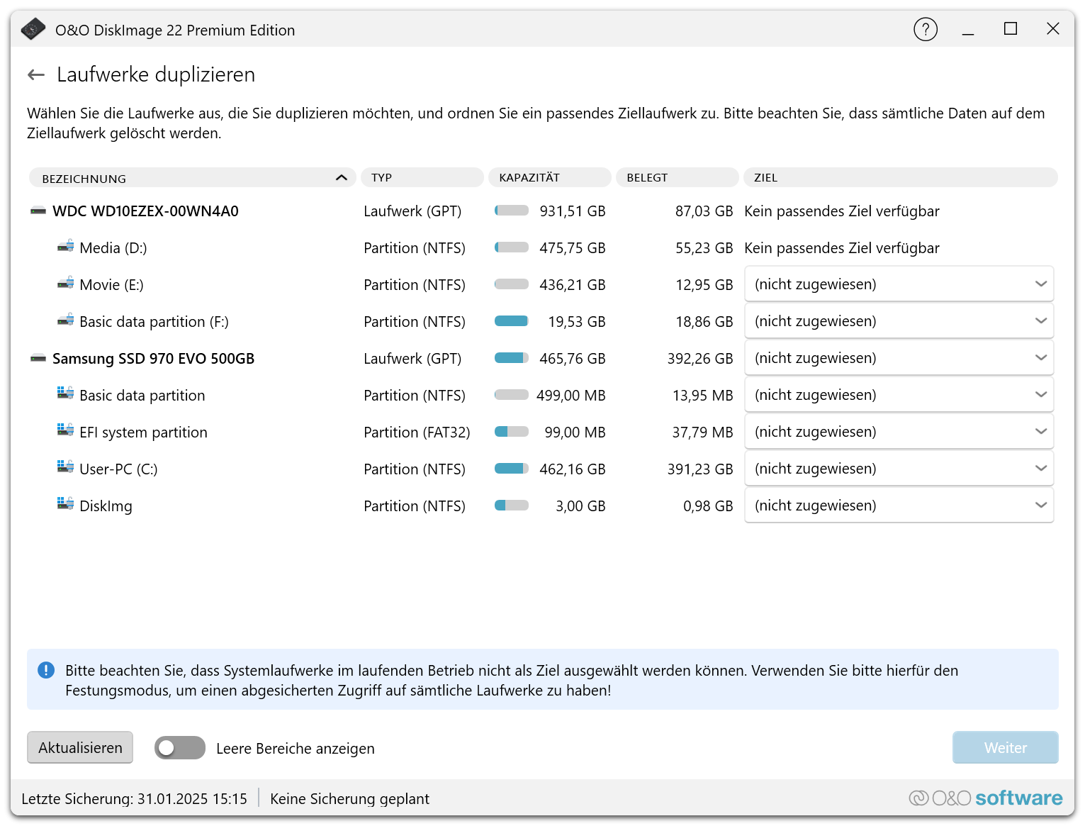 O&O DiskImage 22 Premium - Laufwerke duplizieren