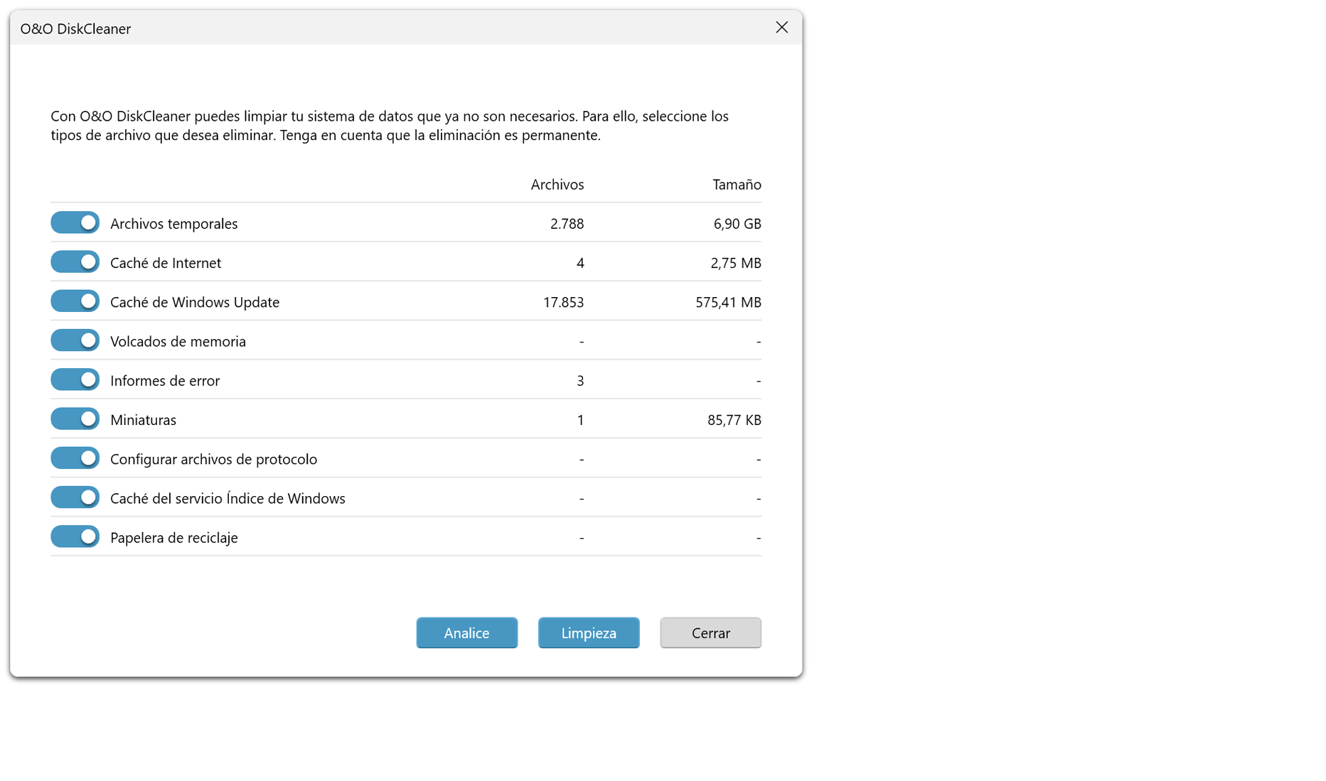 O&O DiskCleaner - Crea espacio, mejora el rendimiento