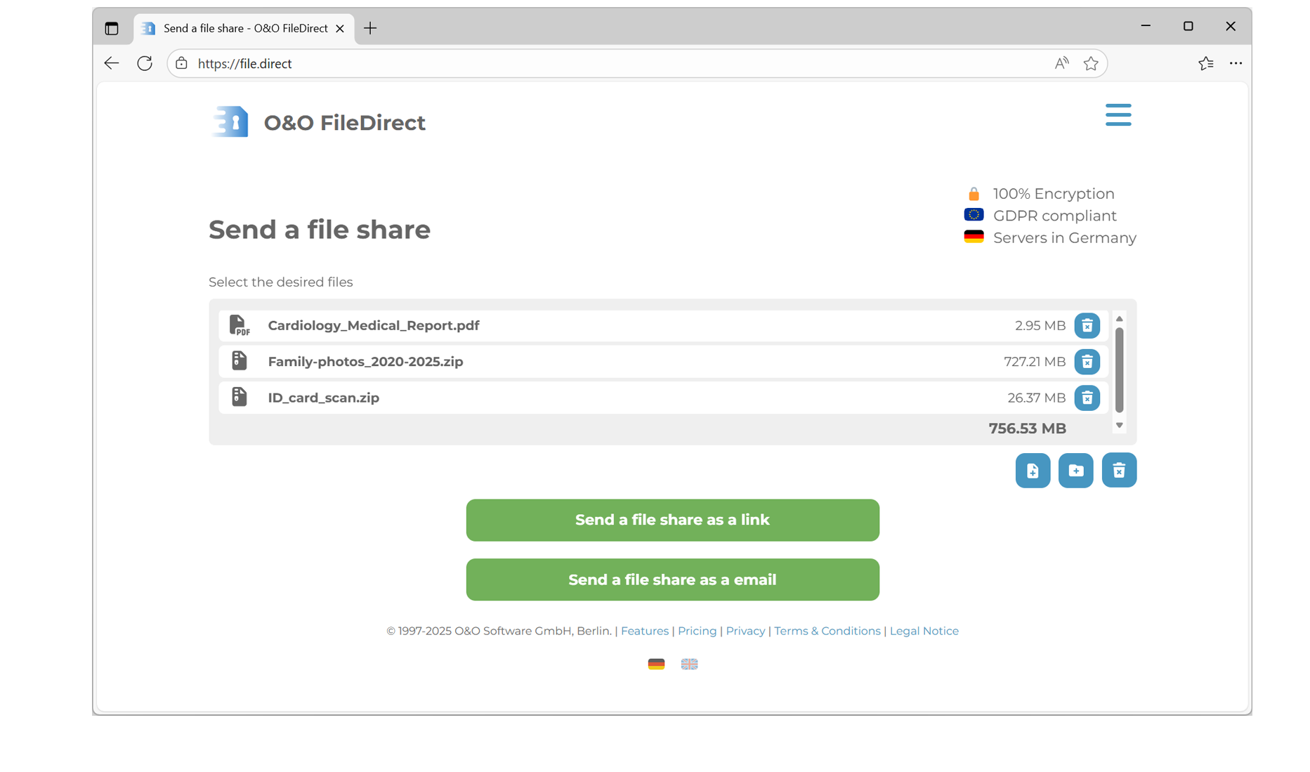 O&O FileDirect - Send files. Easily. Securely.