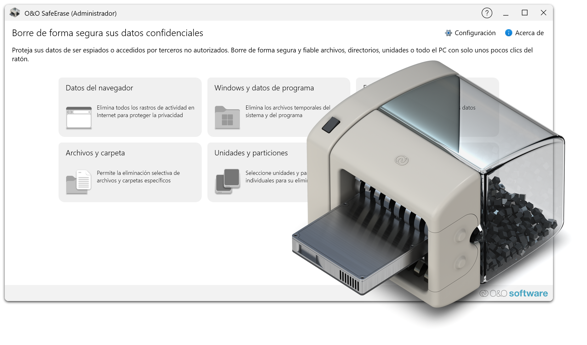 O&O SafeErase 20 - Protege tu privacidad frente a espías de datos