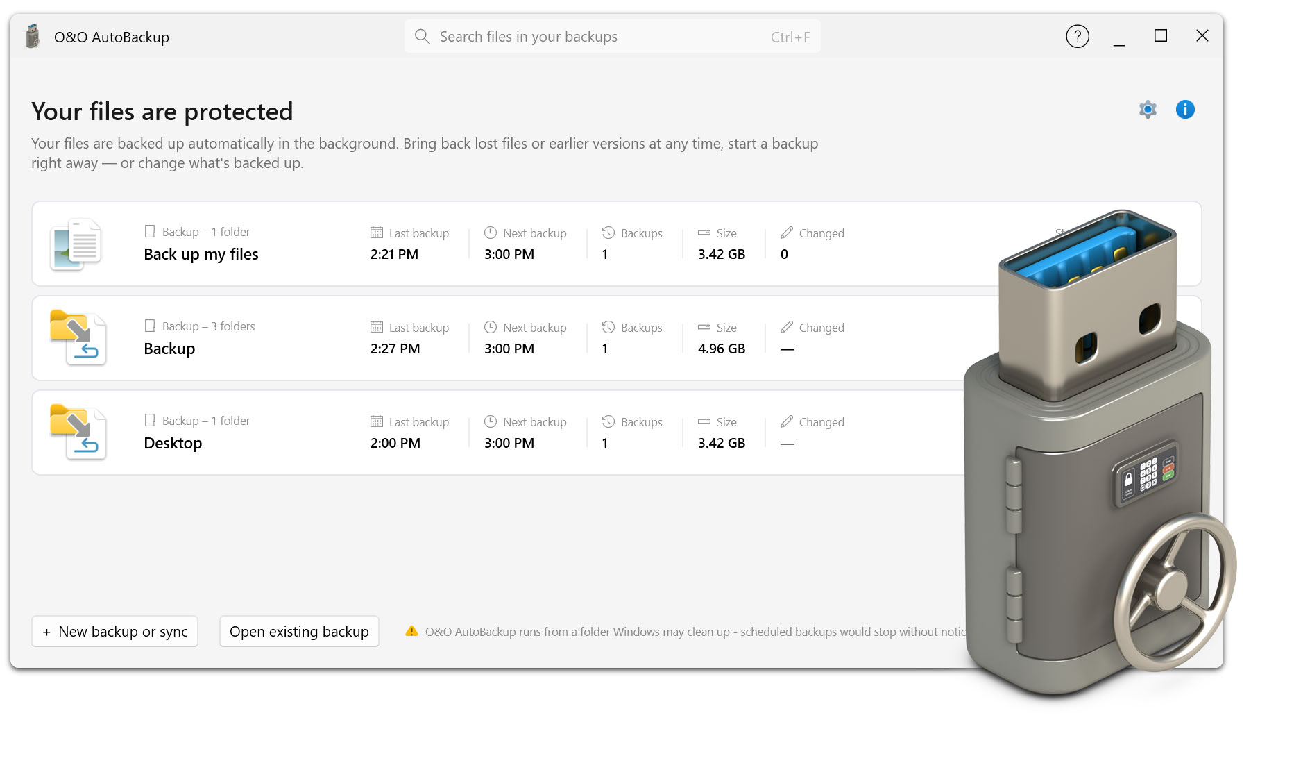 O&O AutoBackup 8 - Automatically back up and synchronize your data