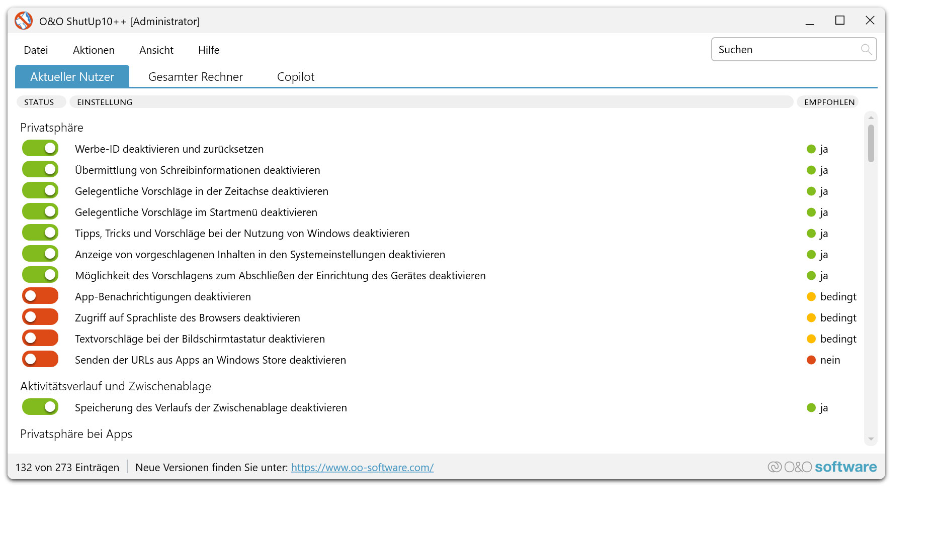 O&O ShutUp10++ - Das Antispy-Tool für Windows 10 und 11!
