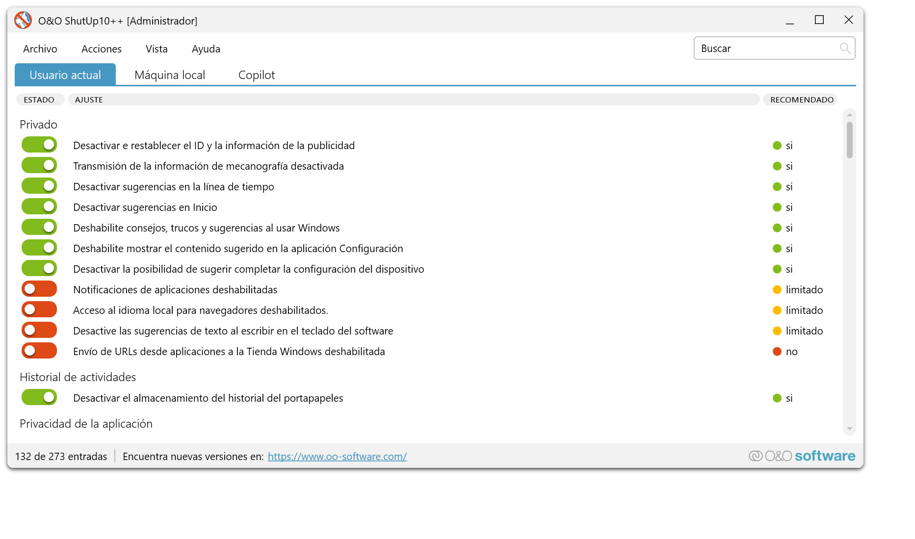 O&O ShutUp10++ - ¡Antiespía para Windows 10 y 11!