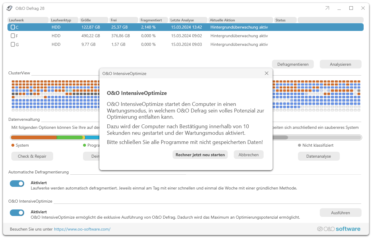 Defragmentieren und optimieren: O&O Defrag 28 - O&O Software GmbH